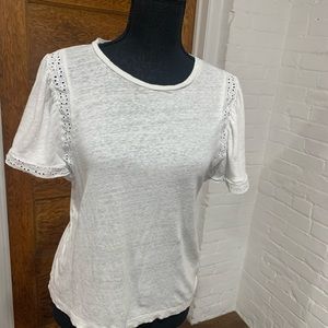 White linen T-shirt J crew small